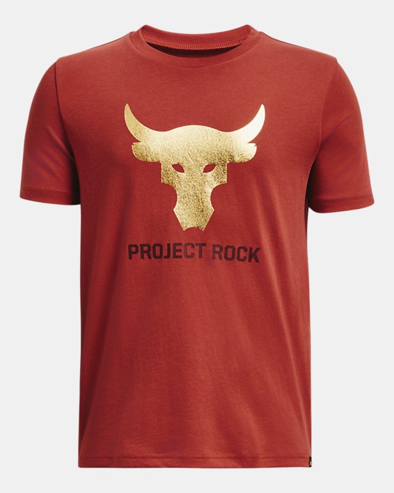 เสื้อยืดแขนสั้น Project Rock Brahma Bull สำหรับเด็กผู้ชาย in Red image number 0